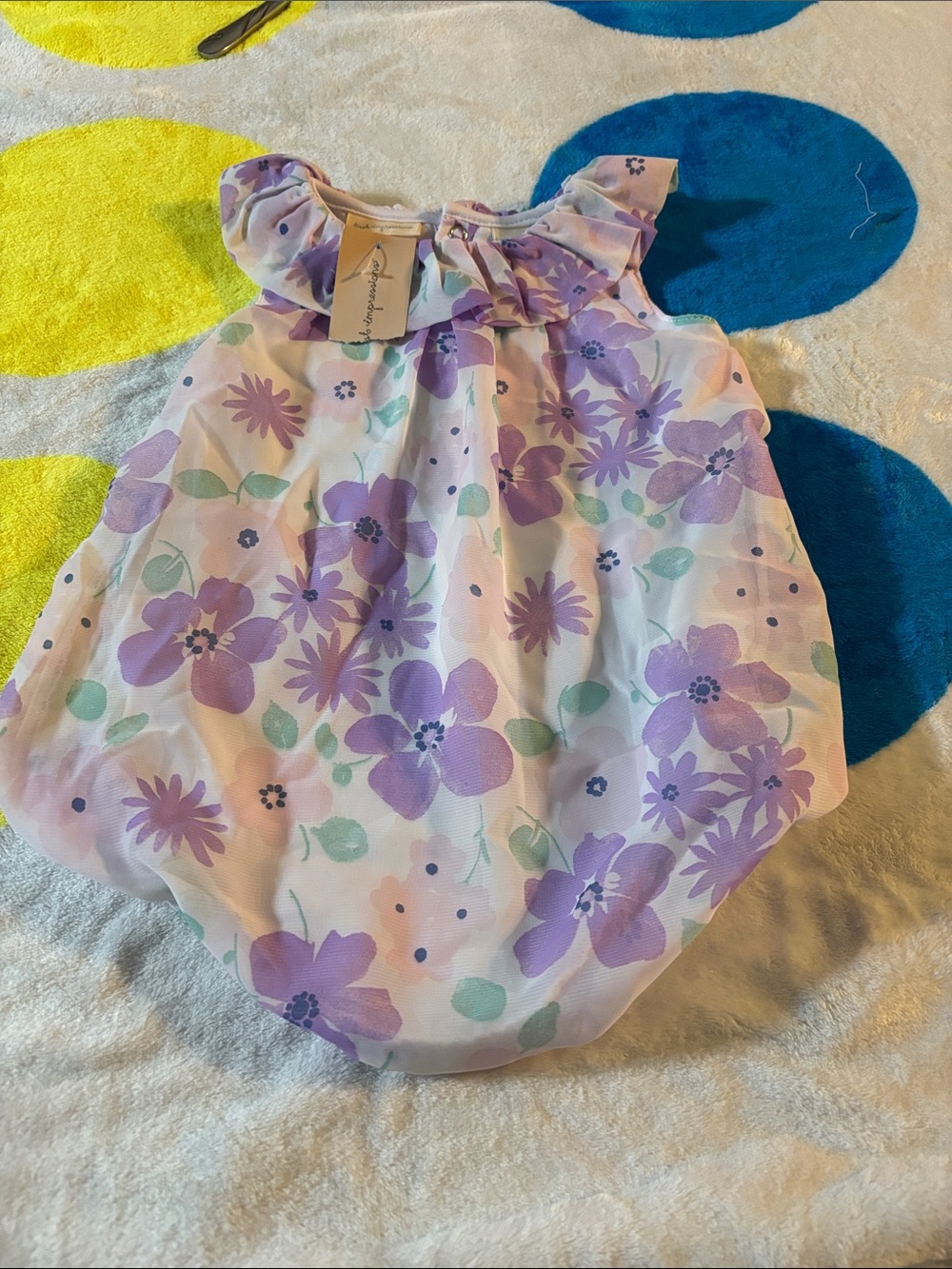 First Impressions Lavender and Mint Floral Diaper Cover